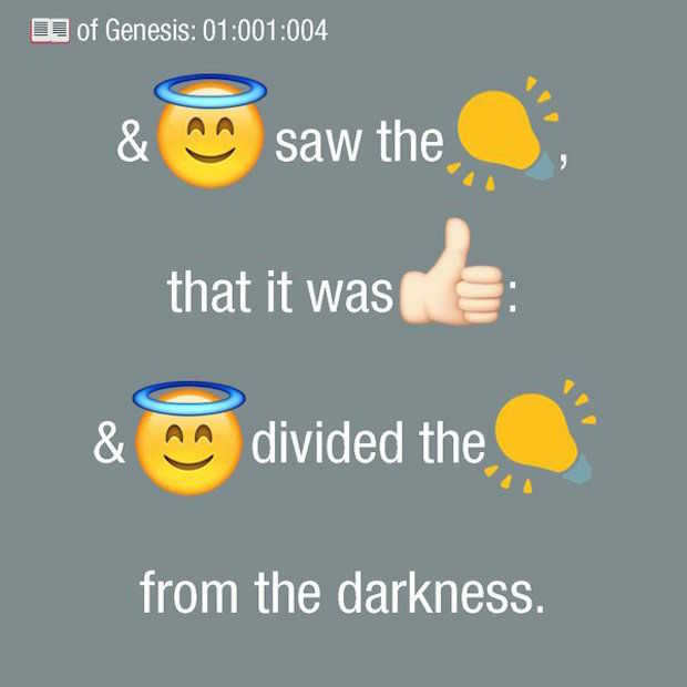De Bijbel vertaald in emoji's