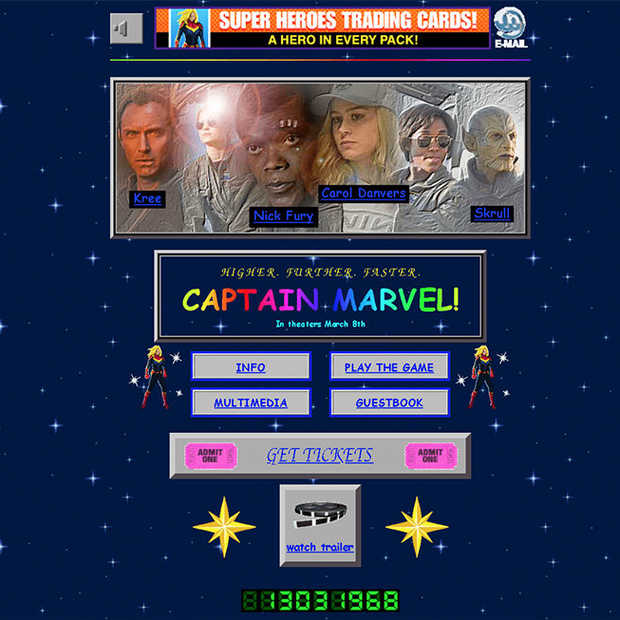 Geheel in stijl: een jaren '90 website voor Captain Marvel