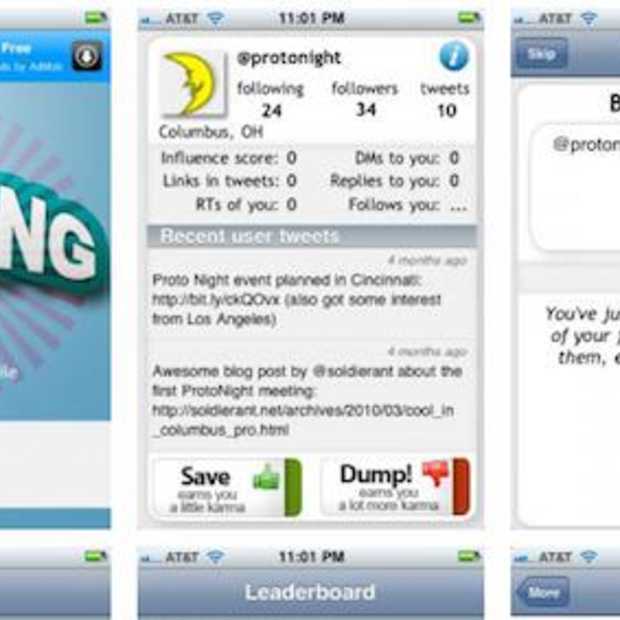 ChumpDump het grote Twitter unfollow spel voor Google Android en iPhone