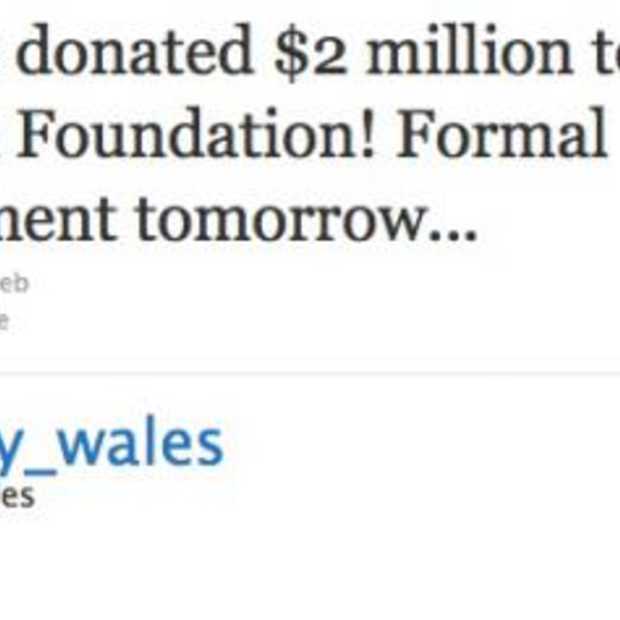 Donatie van 2 miljoen aan de Wikimedia Foundation