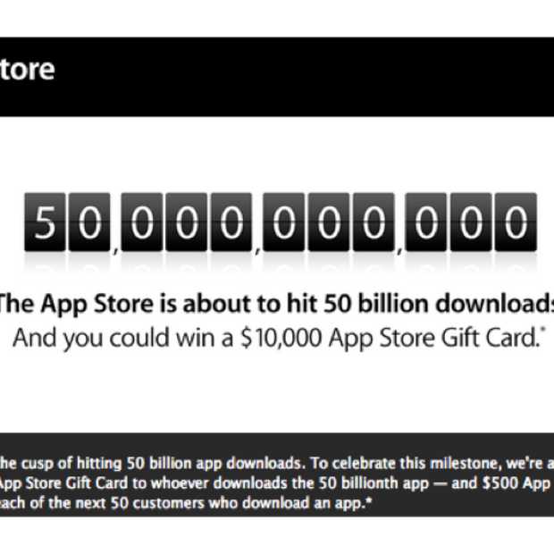Download nr 50 miljard in the Apple Store wint 10.000 dollar