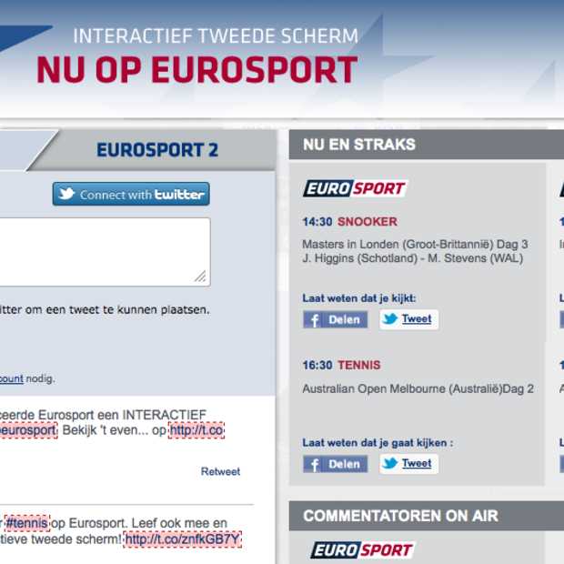 Eurosport lanceert interactief tweede scherm