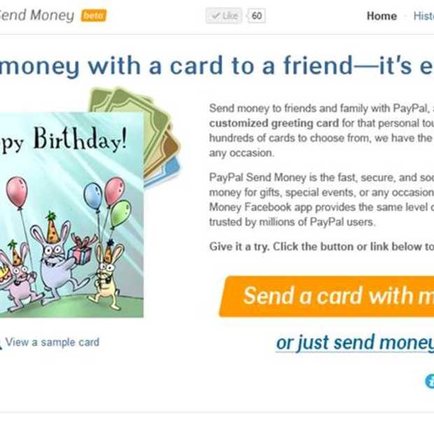 Facebook app van PayPal voor het overmaken van geld naar vrienden