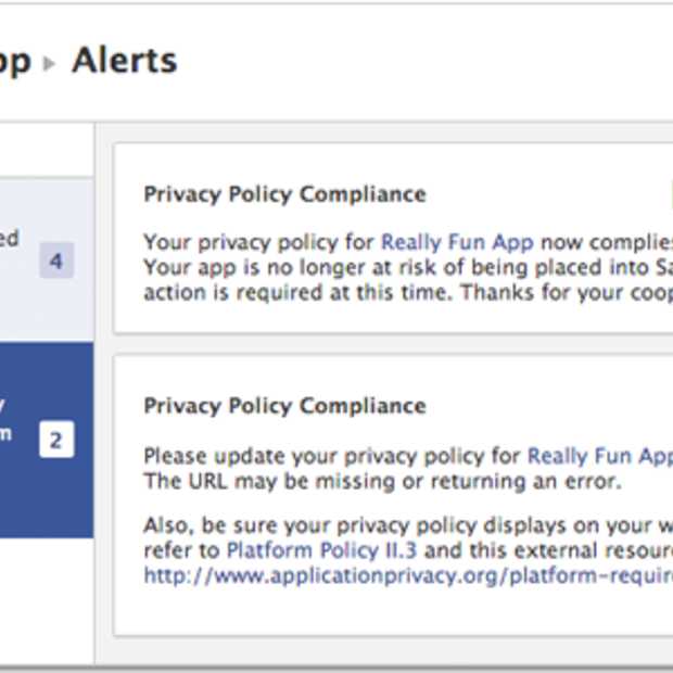 Facebook komt met Developer Alerts