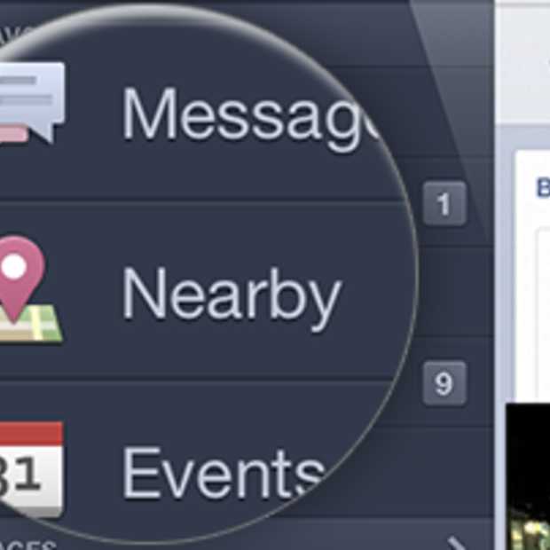 Facebook: nieuwe plaatsen ontdekken met "in de buurt / nearby"