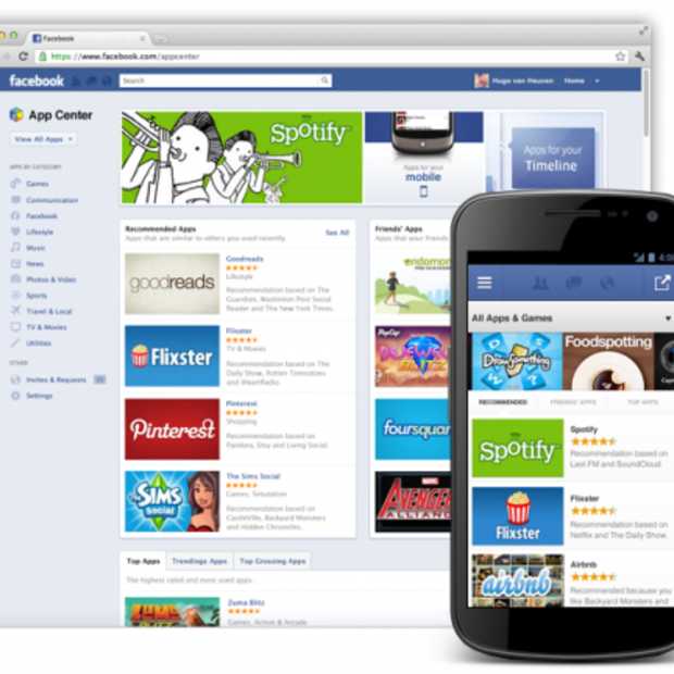 Facebook start met de uitrol van App Center