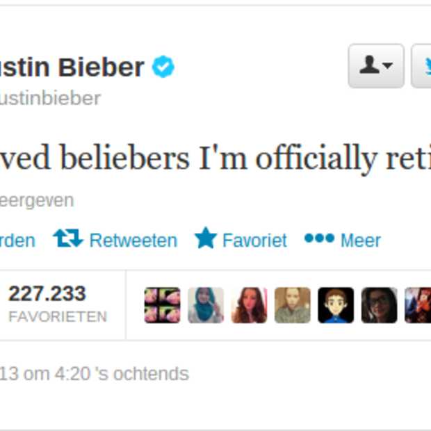 Fans van Bieber in rep en roer door Tweet op eerste Kerstdag