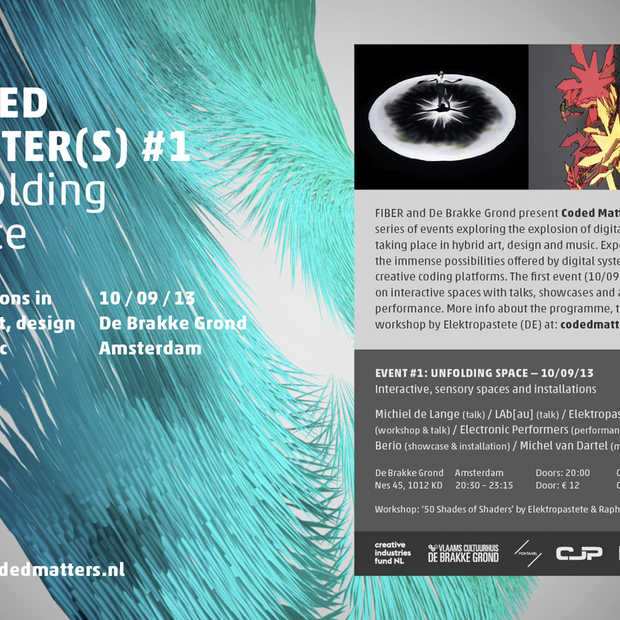 FIBER presenteert Coded Matter(s) #1; Verkenningen in hybride kunst, design en muziek