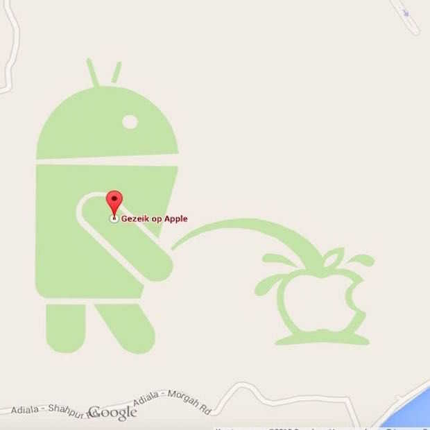 Internet gaat los over plassende Android bot in Google Maps