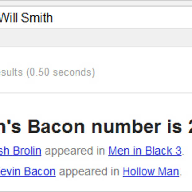 Google voegt 'Six Degrees of Kevin Bacon' toe als Easter Egg