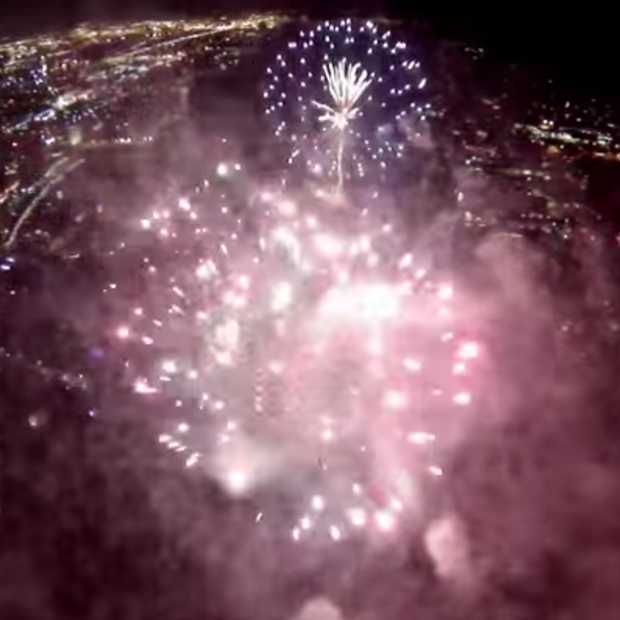 GoPro Drone vliegt door "4th of July" vuurwerkshow