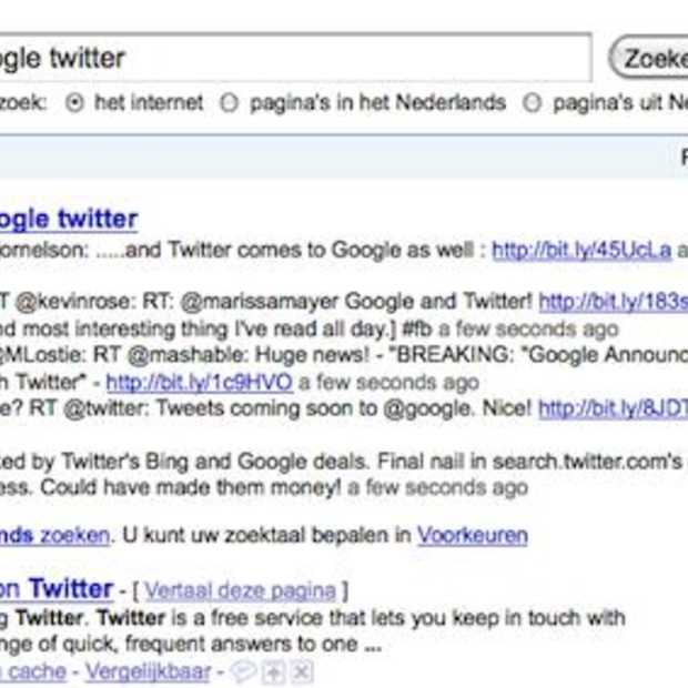 Hot news: Google met Twitter in real-time Search