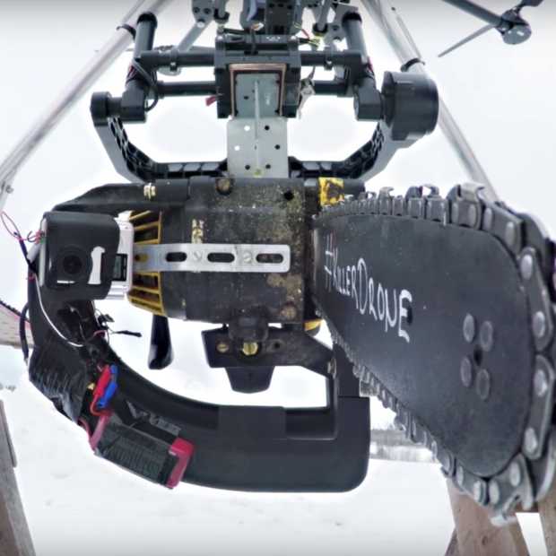 The Killer Drone, een drone met een kettingzaag