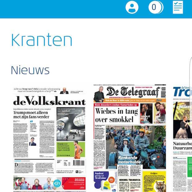 Offline kranten lezen op je smartphone tijdens KLM vluchten