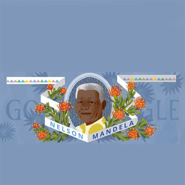 Google eert 96e verjaardag Nelson Mandela met Doodle