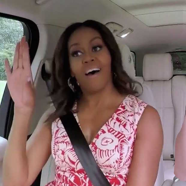 Geweldige Carpool Karaoke met Michelle Obama