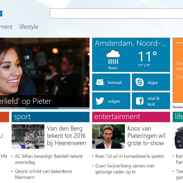 MSN.nl geoptimaliseerd voor smartphone en tabletgebruik