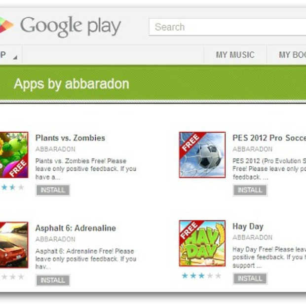 Nep versie 'Plants vs Zombies' en andere Android games infiltreren de Google Play store