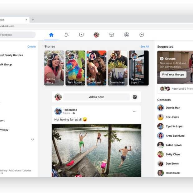 Facebook krijgt grote facelift en legt meer focus op evenementen en groepen
