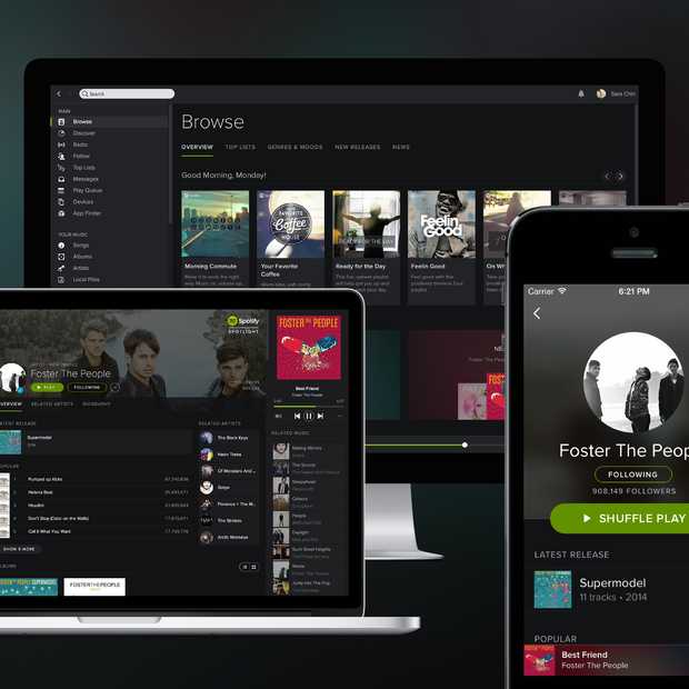 Nieuw design voor Spotify