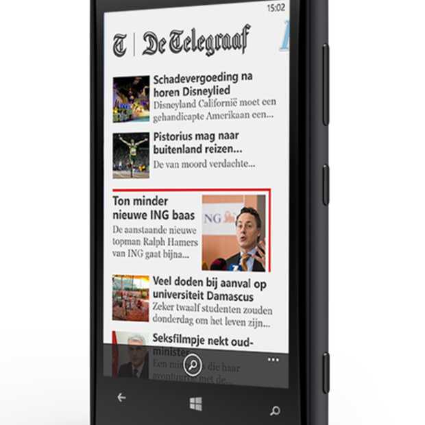 Nu ook Windows Phone 8 app voor Telegraaf