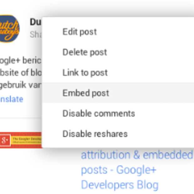 Ook Google+ gaat het insluiten van berichten mogelijk maken