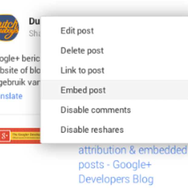 Ook Google+ gaat het insluiten van berichten mogelijk maken