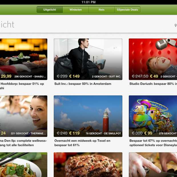 Ook Nederlandse aanbiedingen in iPad-app Groupon