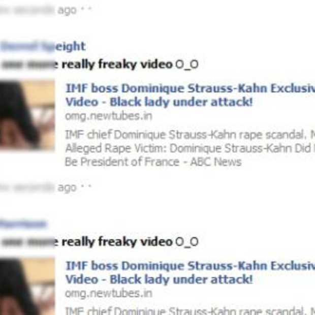 Op facebook worden freaky video's over Dominique Strauss-Kahn aangeboden