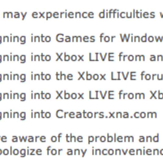 [service] Xbox Live is down