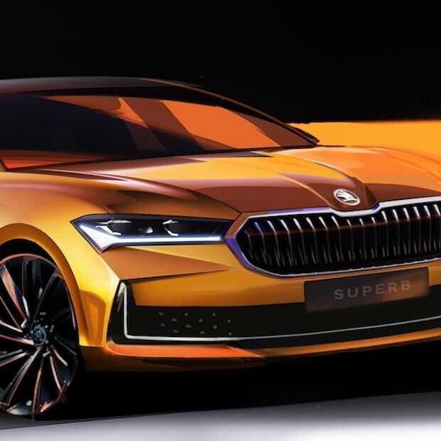Skoda laat eerste schetsen van de nieuwe Superb zien