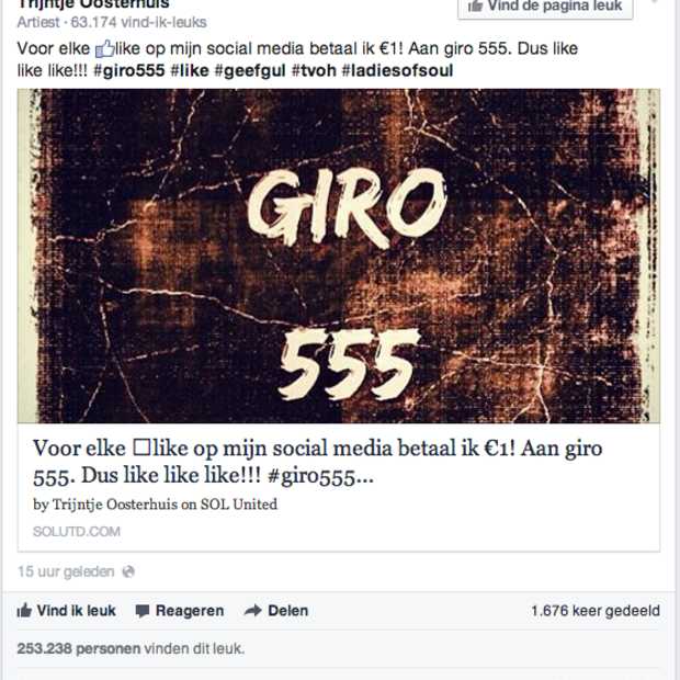 Trijntje onderschat de kracht van Facebook?