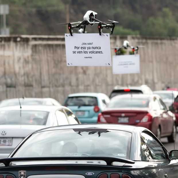 Uber gebruikt drones om (anti)reclame te maken