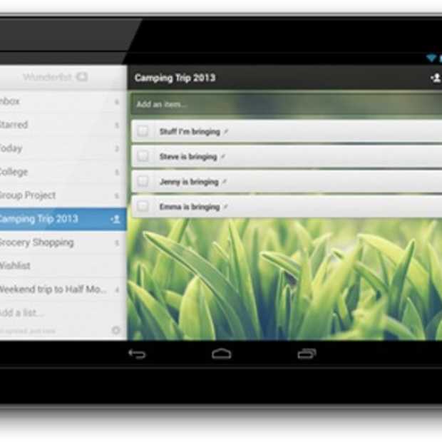 Wunderlist 2 verkrijgbaar op Android-tablets