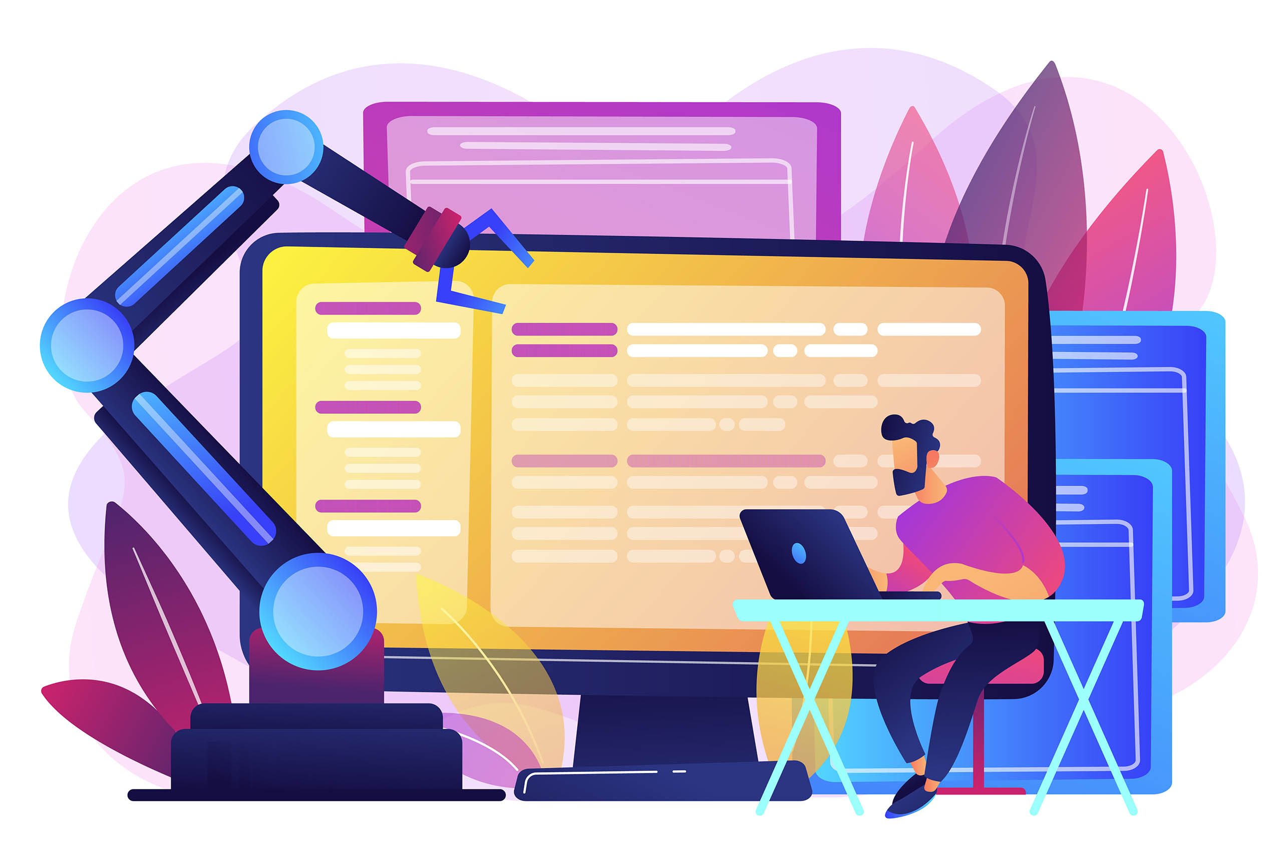 Open automation architecture concept vector illustration.