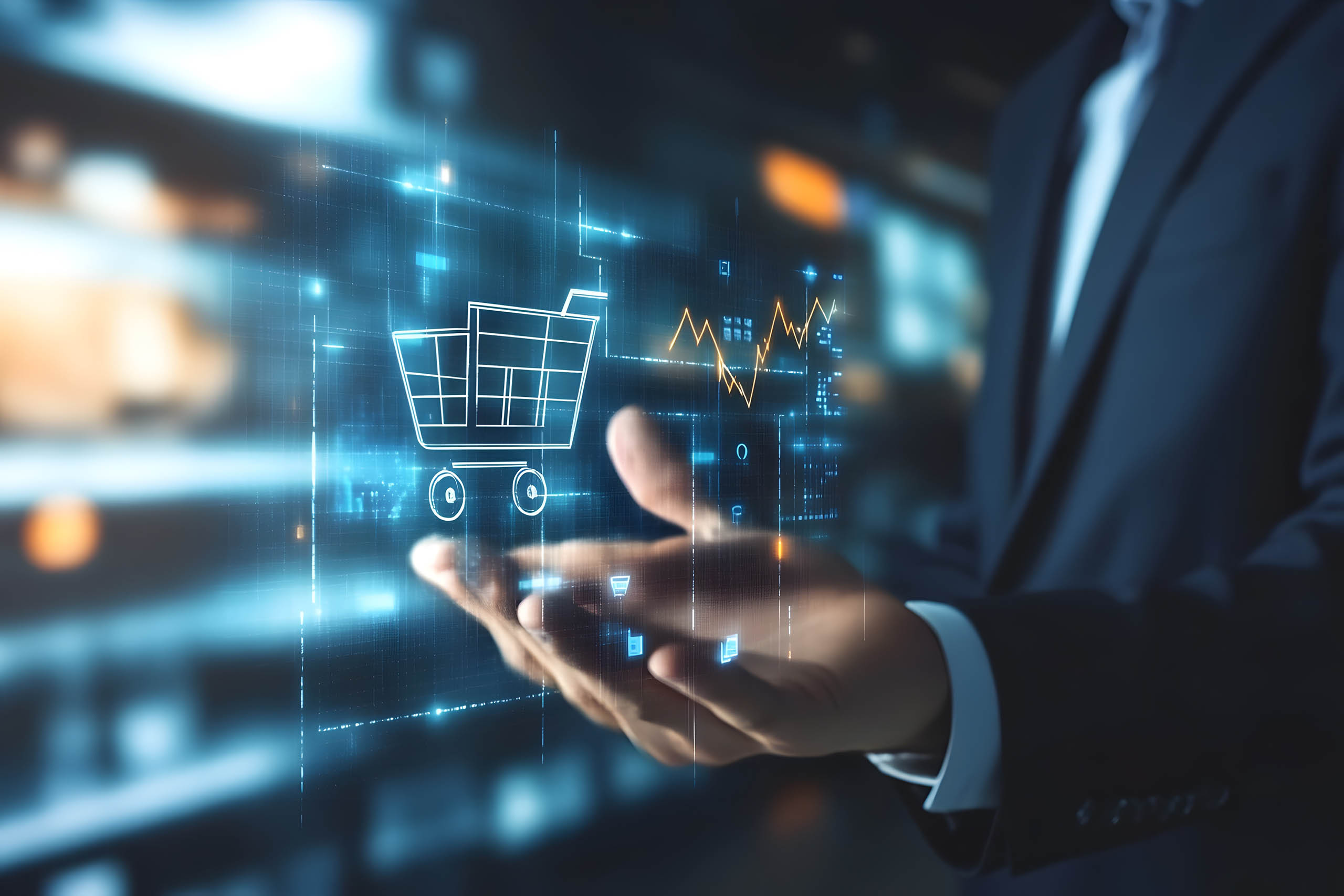 A conceptual image of e-commerce innovation, highlighting the im