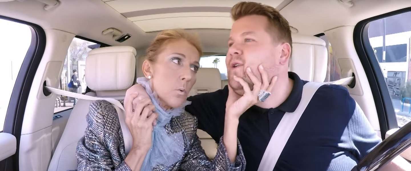 Our heart will go on voor de nieuwe Carpool Karaoke met Celine Dion