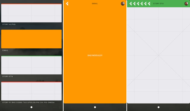 De verschillende `windows` waarin apps getoond kunnen worden.