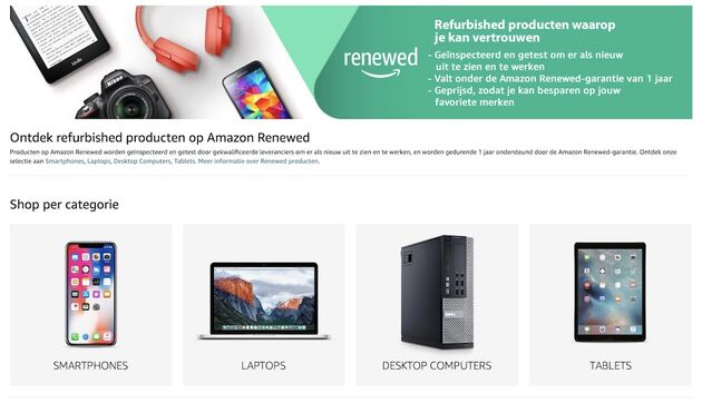 Amazon heeft nu een webwinkel voor refurbished producten.