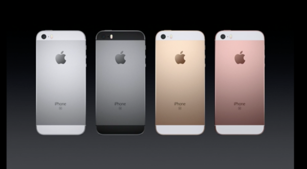 <em>De verschillende kleuren van de iPhone SE.<\/em>