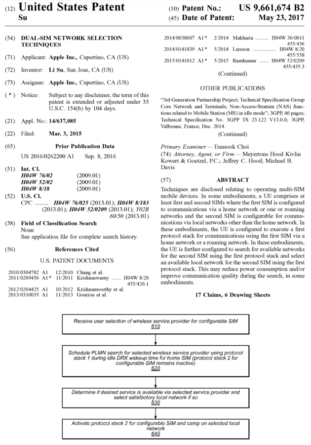 Voorbeeld van een (random) Apple patent. Alles is gewoon in te zien bij de U.S. Patent Office.