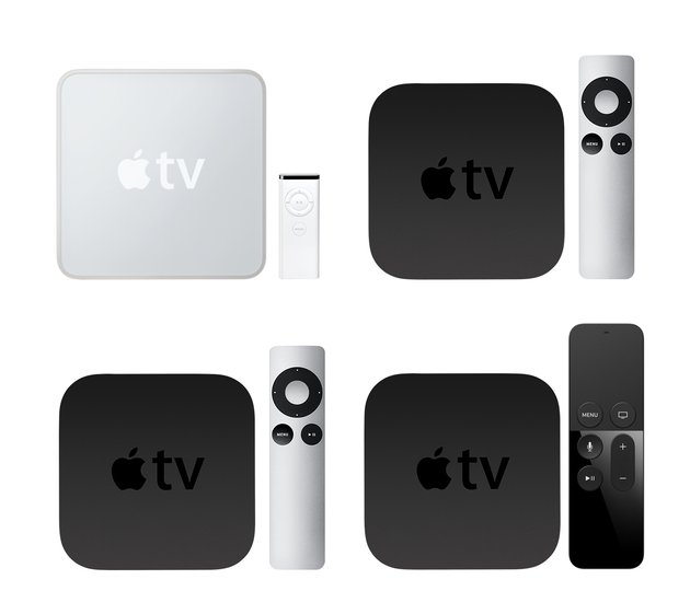Het verschil in grootte zie je hier niet, maar de Apple tv is wel kleiner geworden.