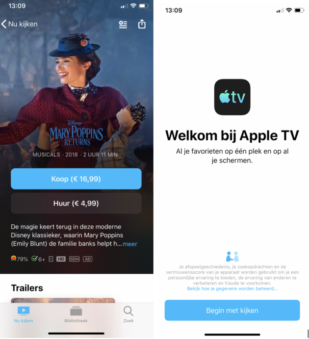 <em>Zo ziet de nieuwe app van Apple TV eruit.<\/em>