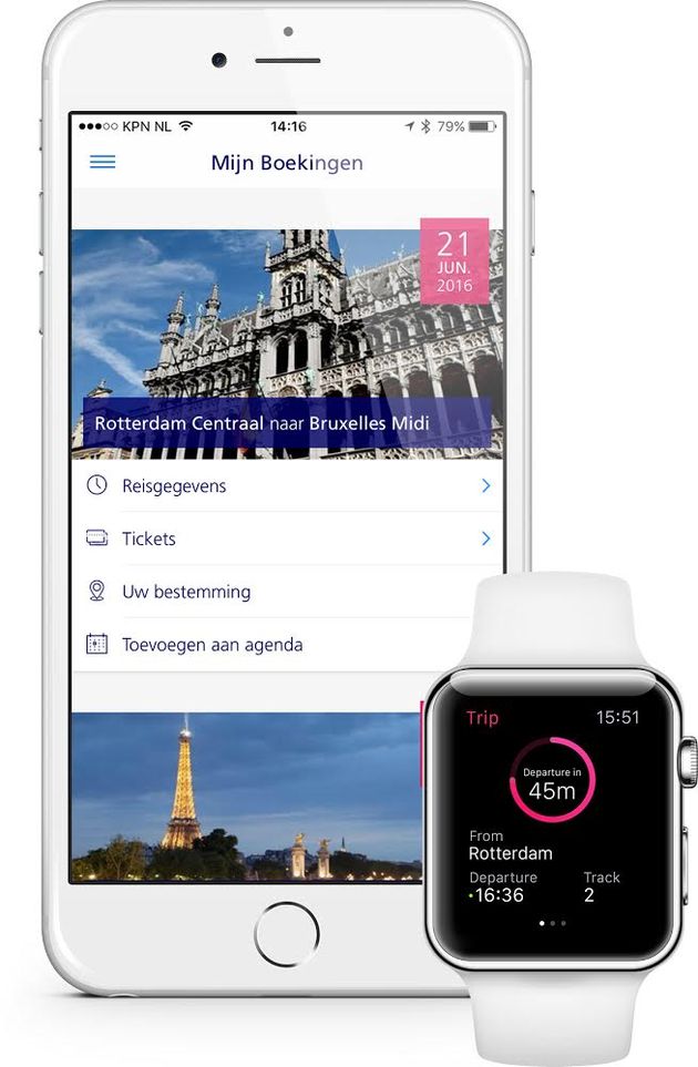 Informatie van NS International voortaan ook op je iPhone en Apple Watch