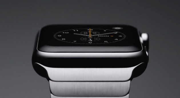 De Apple Watch met het originele stainless steel bandje, mooi maar meer dan fors geprijsd