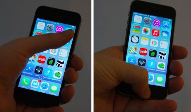 Dit is de bediening van een iPhone 5c met een 4 inch scherm