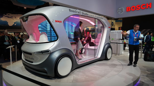 Toekomstig automotive concept van Bosch, elektrisch, driverless, AI roep maar..
