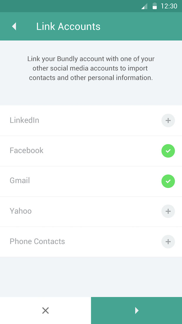 Met welke social media accounts wil je Bundly synchroniseren?