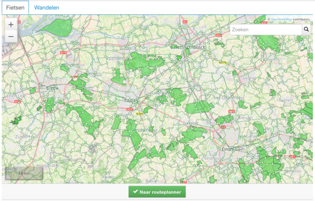 De druktemeter van de provincie Brabant - op dinsdagochtend is alles groen