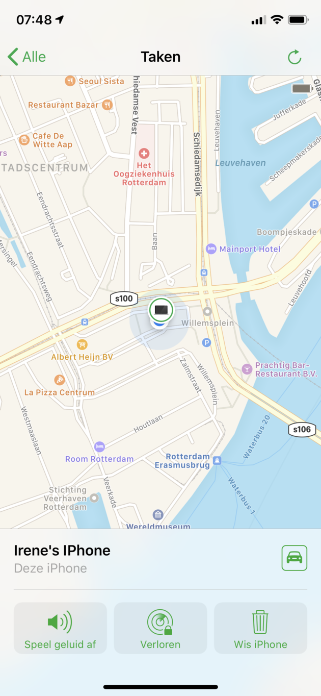 <em>De huidige app van `Find my iPhone`<\/em>